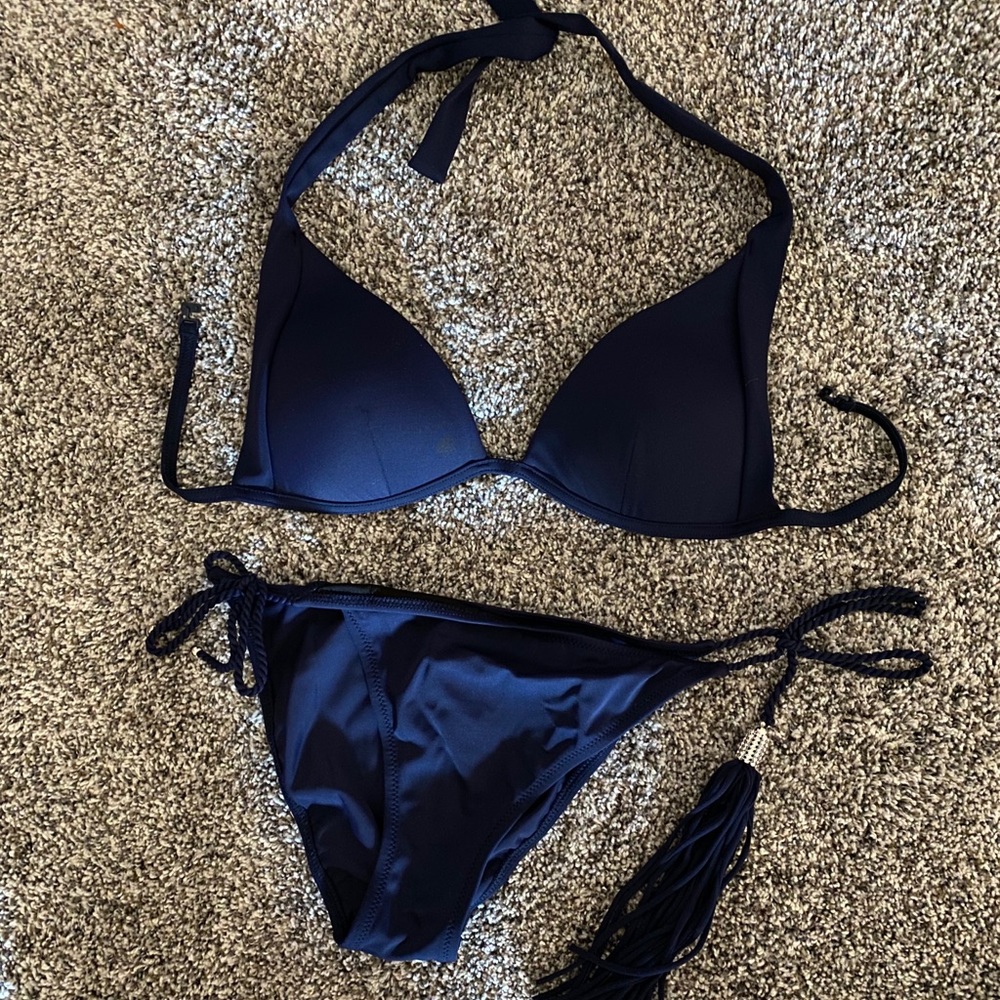 Navy blue Zeki bikini, size 7/8.